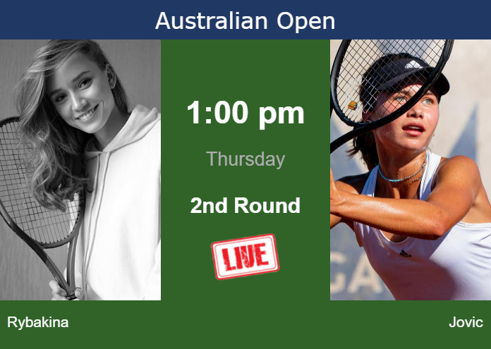 How to watch Rybakina vs. Jovic on live streaming at the Australian Open on Thursday