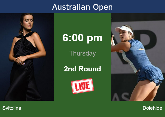 How to watch Svitolina vs. Dolehide on live streaming at the Australian Open on Thursday