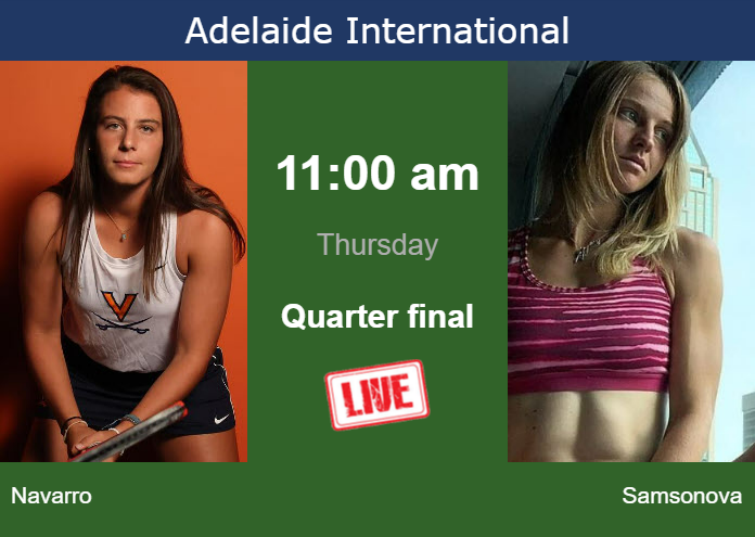 How to watch Navarro vs. Samsonova on live streaming in Adelaide on Thursday Wednesday Live Streaming Emma Navarro vs Liudmila Samsonova