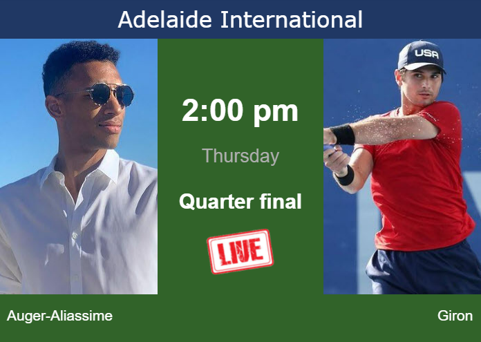 Wednesday Live Streaming Felix Auger-Aliassime vs Marcos Giron