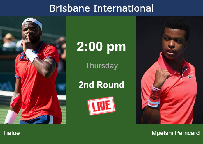 How to watch Tiafoe vs. Mpetshi Perricard on live streaming in Brisbane on Thursday Wednesday Live Streaming Frances Tiafoe vs Giovanni Mpetshi Perricard
