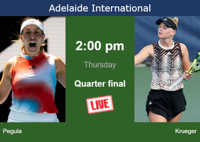 How to watch Pegula vs. Krueger on live streaming in Adelaide on Thursday Wednesday Live Streaming Jessica Pegula vs Ashlyn Krueger