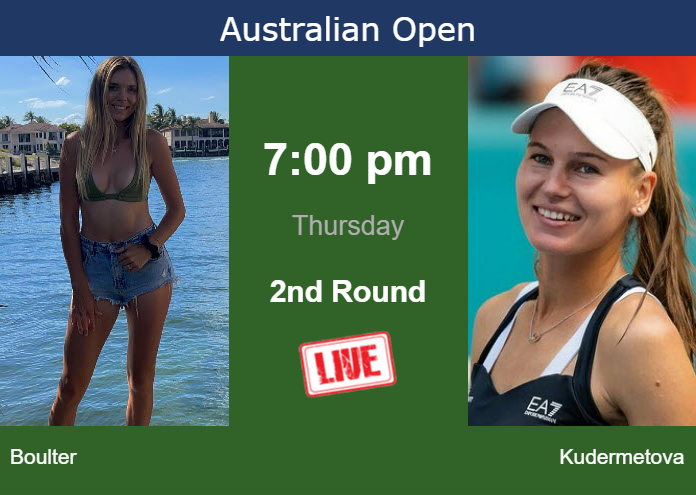 How to watch Boulter vs. Kudermetova on live streaming at the Australian Open on Thursday