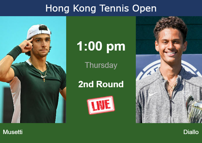 How to watch Musetti vs. Diallo on live streaming in Hong Kong on Thursday Wednesday Live Streaming Lorenzo Musetti vs Gabriel Diallo