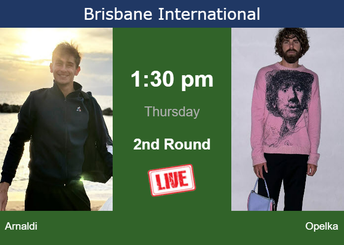 How to watch Arnaldi vs. Opelka on live streaming in Brisbane on Thursday Wednesday Live Streaming Matteo Arnaldi vs Reilly Opelka
