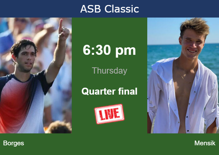 Wednesday Live Streaming Nuno Borges vs Jakub Mensik