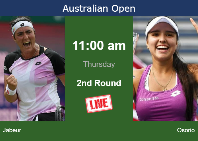 How to watch Jabeur vs. Osorio on live streaming at the Australian Open on Thursday