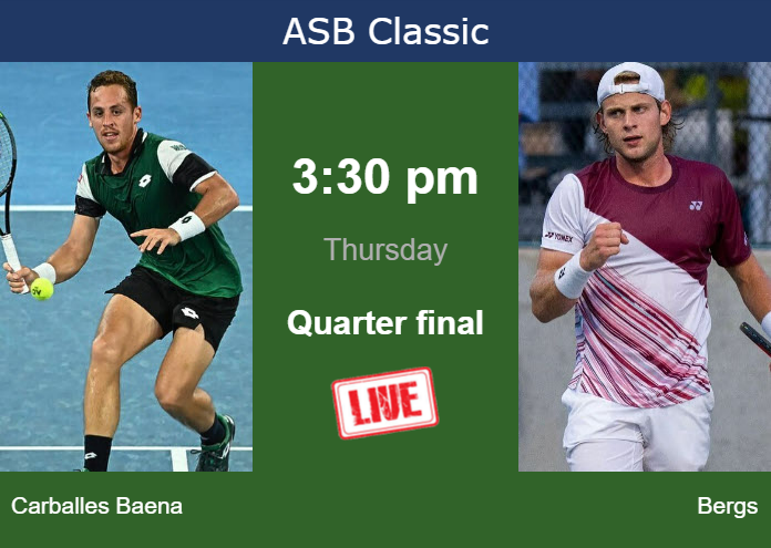 Wednesday Live Streaming Roberto Carballes Baena vs Zizou Bergs