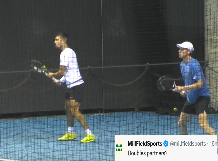 Alcaraz And Sinner Play In Practice Session Alcaraz And Sinner Play In Practice Session