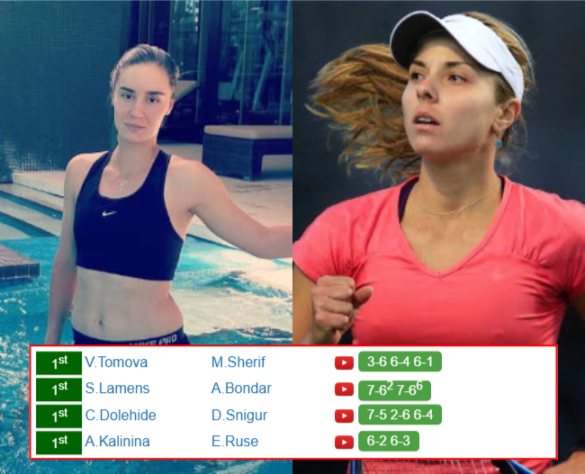 TRANSYLVANIA OPEN CLUJ RESULTS. Anhelina Kalinina, Viktoriya Tomova, Suzan Lamens, Caroline Dolehide win on Monday