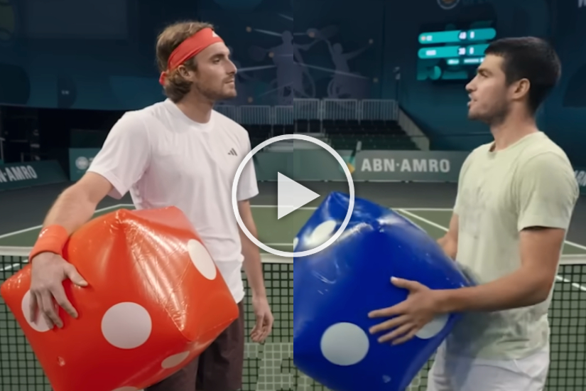 Carlos Alcaraz And Stefanos Tsitsipas Engage In Entertaining ‘do Or Dice’ Challenge Ahead Of Atp Rotterdam
