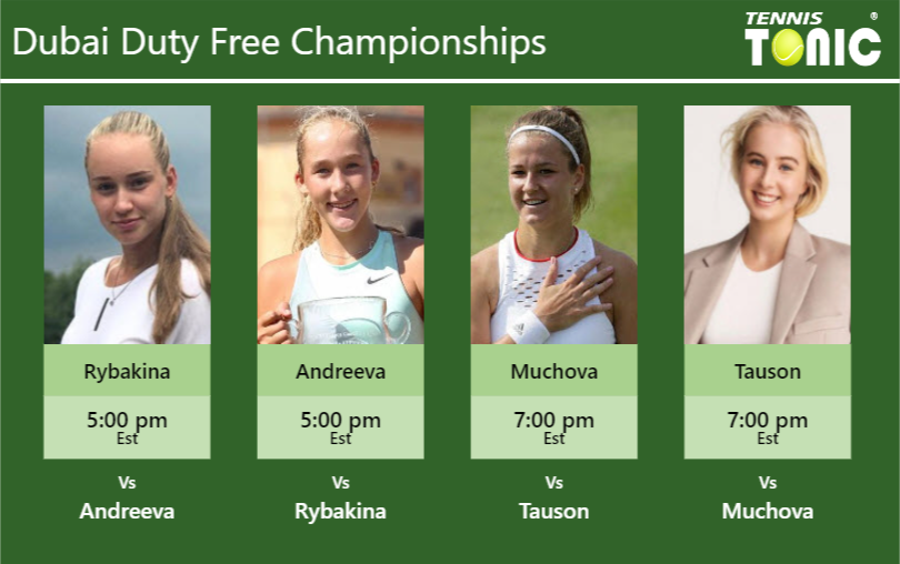 PREDICTION, PREVIEW, H2H: Rybakina , Andreeva, Muchova and Tauson to play on CENTER COURT on Friday – Dubai Duty Free Championships