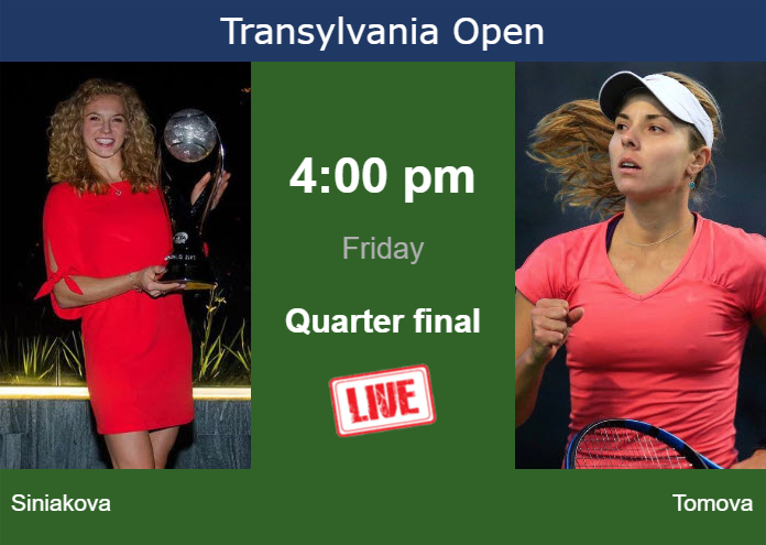 How to watch Siniakova vs. Tomova on live streaming in Cluj on Friday