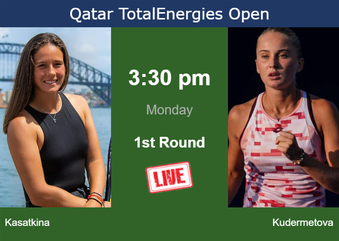 How to watch Kasatkina vs. Kudermetova on live streaming in Doha on Monday