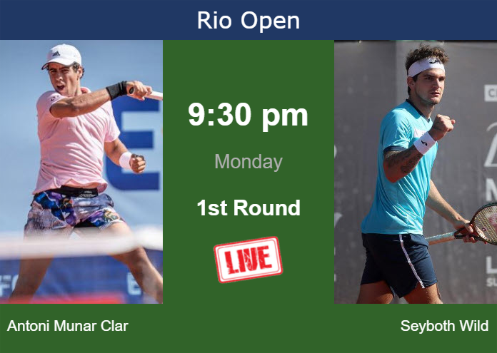 How to watch Antoni Munar Clar vs. Seyboth Wild on live streaming in Rio de Janeiro on Monday