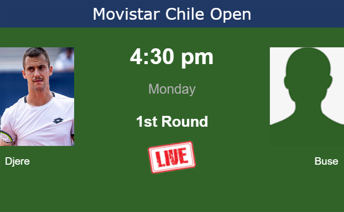 How to watch Djere vs. Buse on live streaming in Santiago on Monday Monday Live Streaming Laslo Djere vs Ignacio Buse
