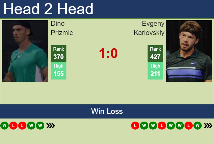 H2H, prediction of Dino Prizmic vs Evgeny Karlovskiy in Pau Challenger with odds, preview, pick | 17th February 2025