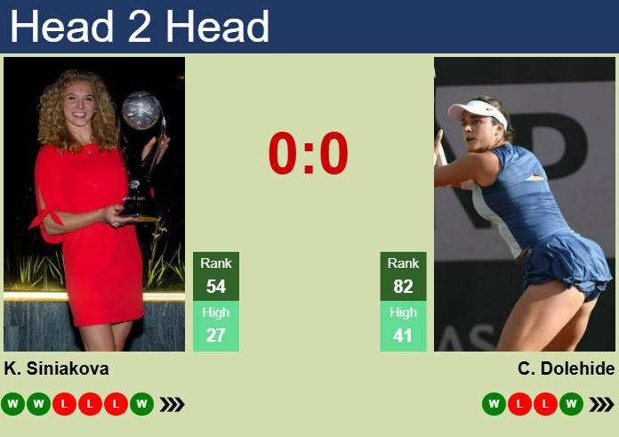 H2H, prediction of Katerina Siniakova vs Caroline Dolehide in Cluj-Napoca with odds, preview, pick | 6th February 2025