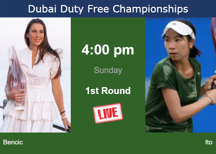 How to watch Bencic vs. Ito on live streaming in Dubai on Sunday