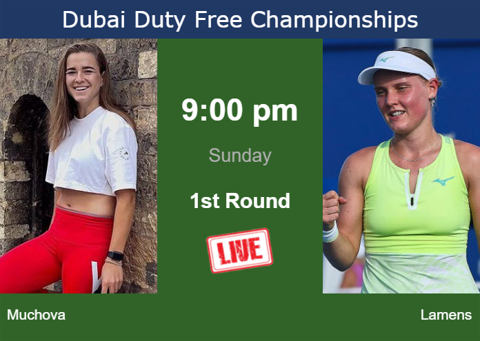 How to watch Muchova vs. Lamens on live streaming in Dubai on Sunday