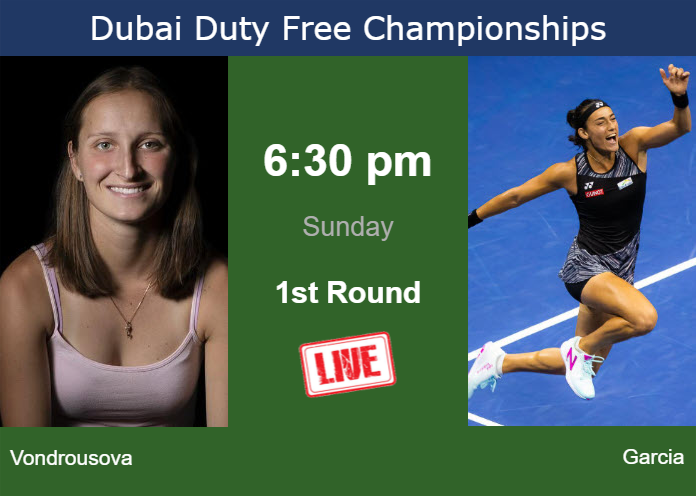 How to watch Vondrousova vs. Garcia on live streaming in Dubai on Sunday