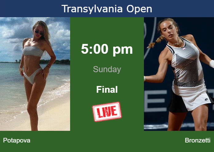 Sunday Live Streaming Anastasia Potapova vs Lucia Bronzetti