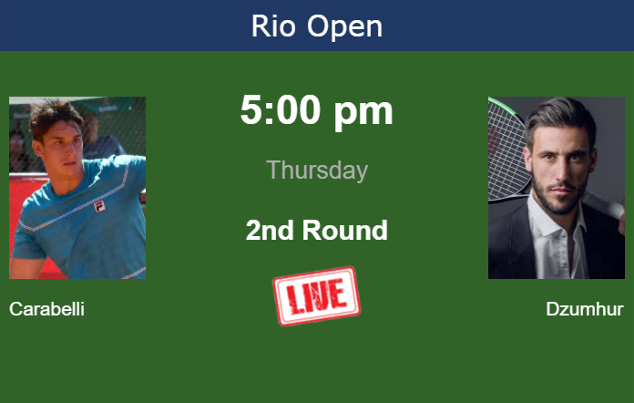 How to watch Carabelli vs. Dzumhur on live streaming in Rio de Janeiro on Thursday Thursday Live Streaming Camilo Ugo Carabelli vs Damir Dzumhur