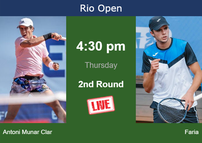 How to watch Antoni Munar Clar vs. Faria on live streaming in Rio de Janeiro on Thursday