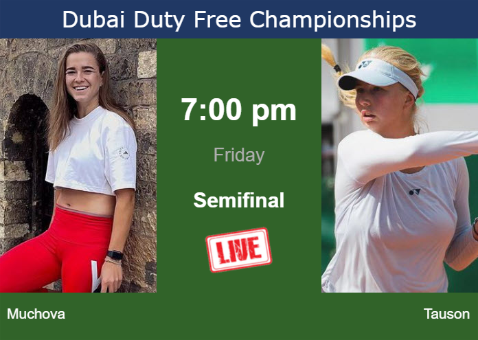 How to watch Muchova vs. Tauson on live streaming in Dubai on Friday