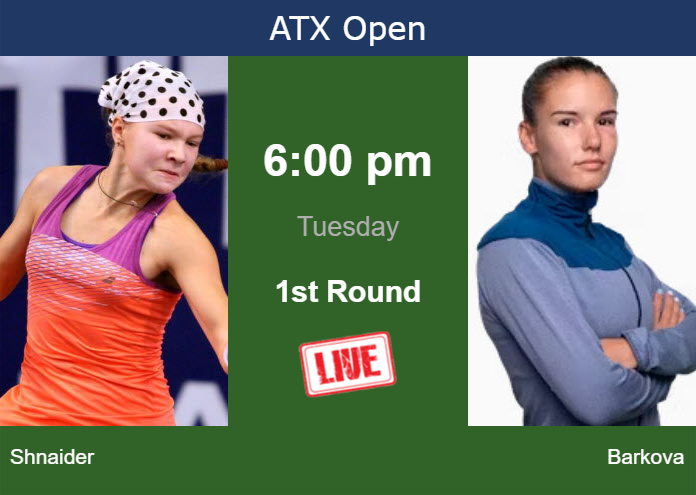 How to watch Shnaider vs. Barkova on live streaming in Austin on Tuesday Tuesday Live Streaming Diana Shnaider vs Tatiana Prozorova