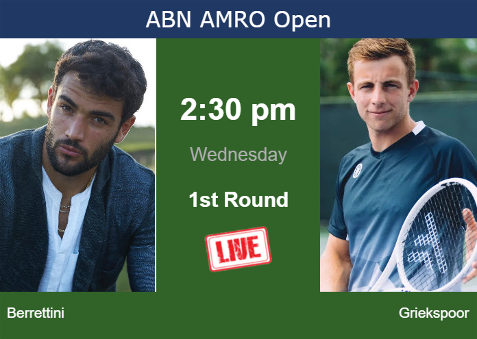 Tuesday Live Streaming Matteo Berrettini Vs Tallon Griekspoor Tuesday Live Streaming Matteo Berrettini vs Tallon Griekspoor