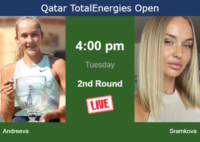 Tuesday Live Streaming Mirra Andreeva vs Rebecca Sramkova