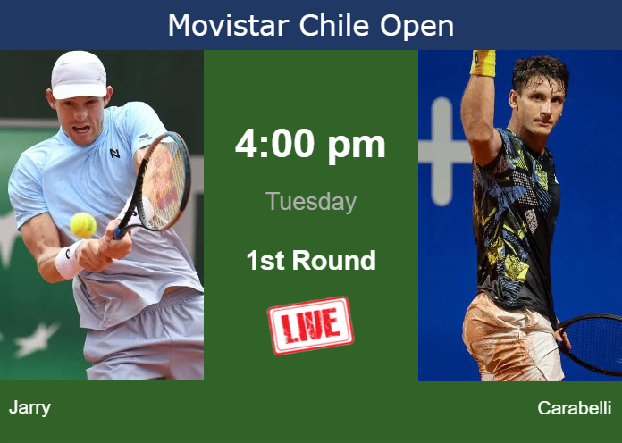 How to watch Jarry vs. Carabelli on live streaming in Santiago on Tuesday Tuesday Live Streaming Nicolas Jarry vs Camilo Ugo Carabelli