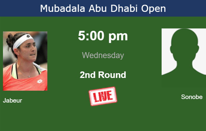 How to watch Jabeur vs. Sonobe on live streaming in Abu Dhabi on Wednesday Tuesday Live Streaming Ons Jabeur vs Wakana Sonobe