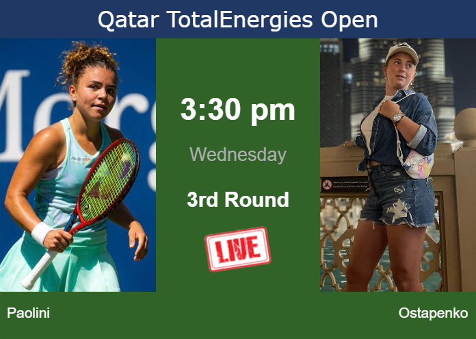 How to watch Paolini vs. Ostapenko on live streaming in Doha on Wednesday Wednesday Live Streaming Jasmine Paolini vs Jelena Ostapenko