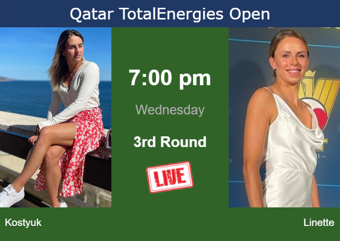 Wednesday Live Streaming Marta Kostyuk vs Magda Linette