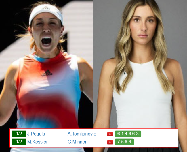 AUSTIN RESULTS. Jessica Pegula, Mccartney Kessler win their matches, Ajla Tomljanovic, Greetje Minnen lost Jessica Pegula Mccartney Kessler who win info