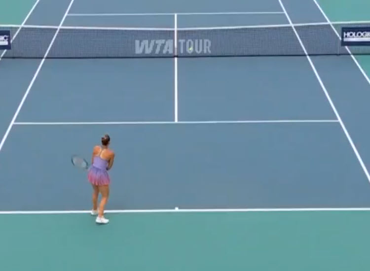 WATCH. Kostyuk executes an outstanding underarm serve to win her match versus Blinkova in  Miami