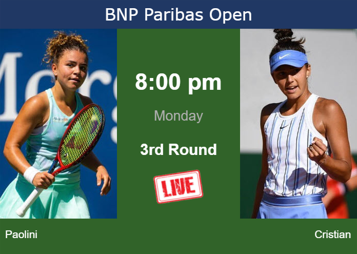 Monday Live Streaming Jasmine Paolini vs Jaqueline Cristian