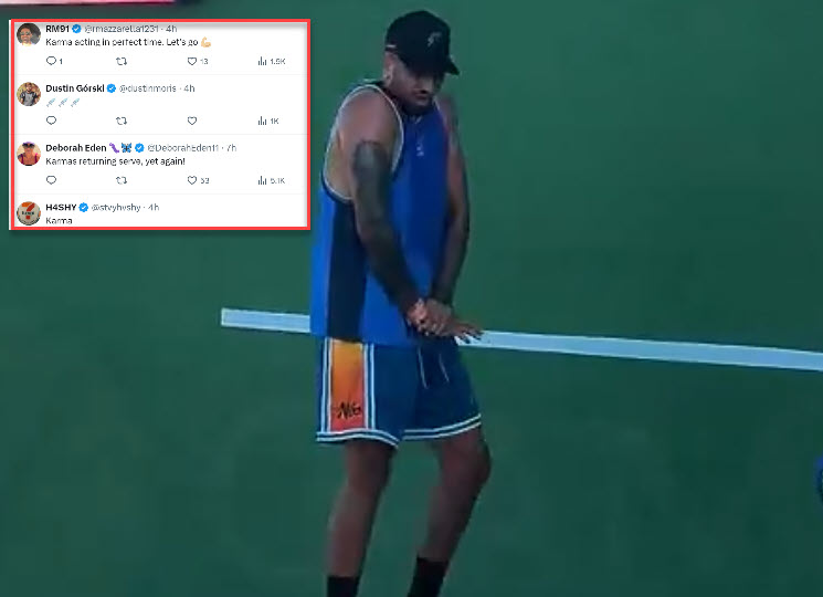 KARMA. Fans blast at Kyrgios after his struggle with his wrist following his behaviour vs. Jannik Sinner