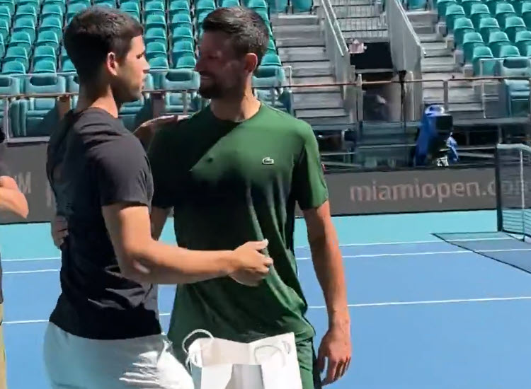 Novak Djokovic and Carlos Alcaraz shares a lovely embrace in Miami