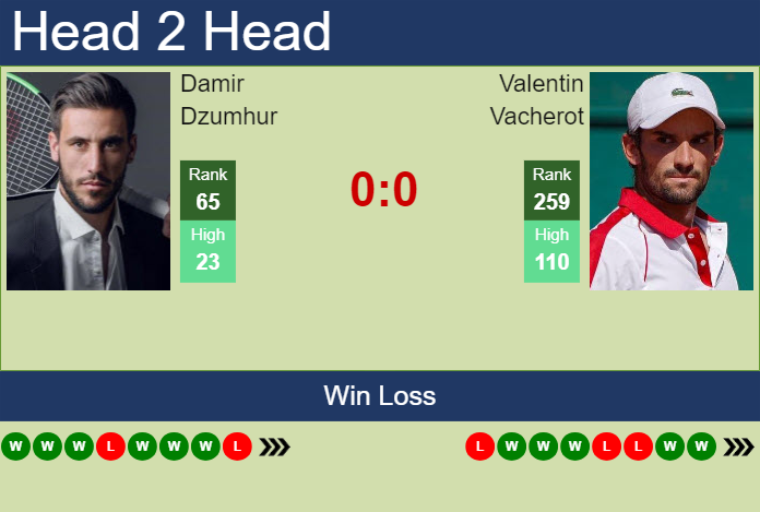 H2H, prediction of Damir Dzumhur vs Valentin Vacherot in Bucharest with odds, preview, pick | 1st April 2025
