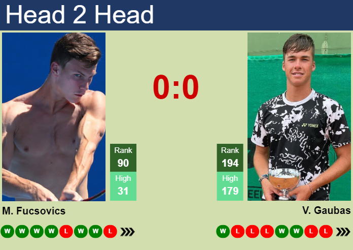 Prediction and head to head Marton Fucsovics vs. Vilius Gaubas