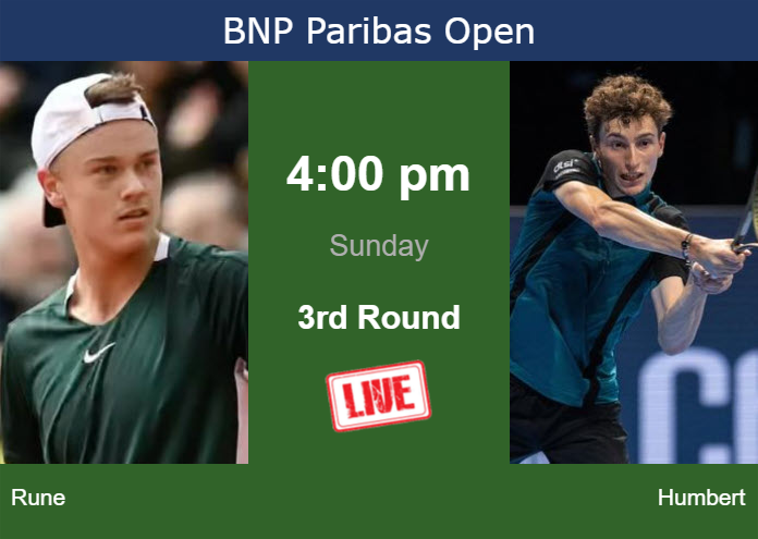 Sunday Live Streaming Holger Rune vs Ugo Humbert