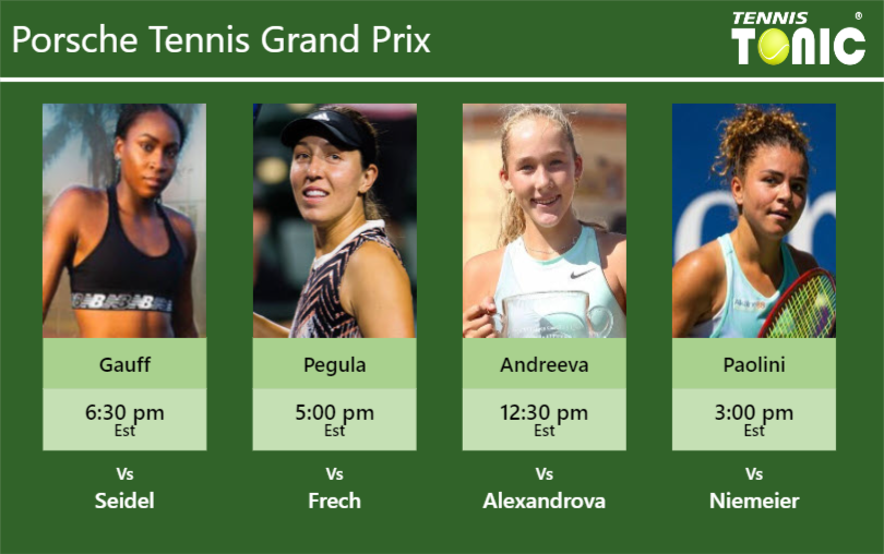 PREDICTION, PREVIEW, H2H: Gauff, Pegula, Andreeva and Paolini to play on CENTRE COURT on Thursday – Porsche Tennis Grand Prix