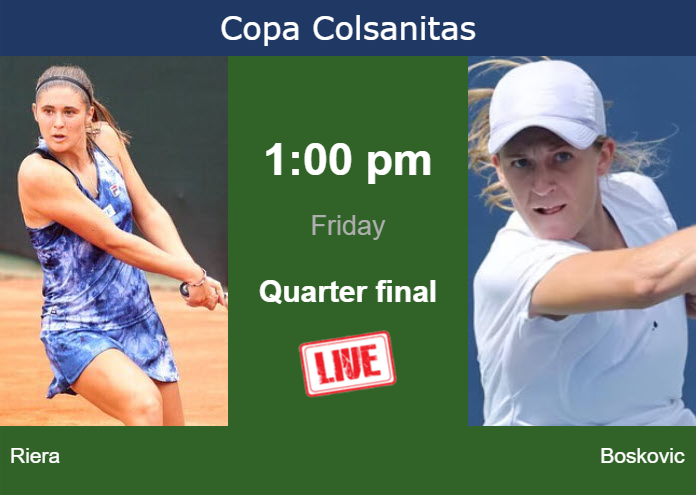 Friday Live Streaming Julia Riera vs Lea Boskovic