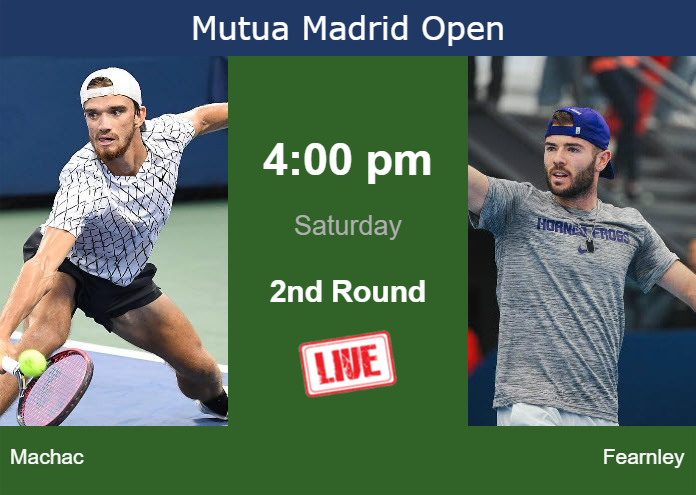 How to watch Machac vs. Fearnley on live streaming in Madrid on Saturday