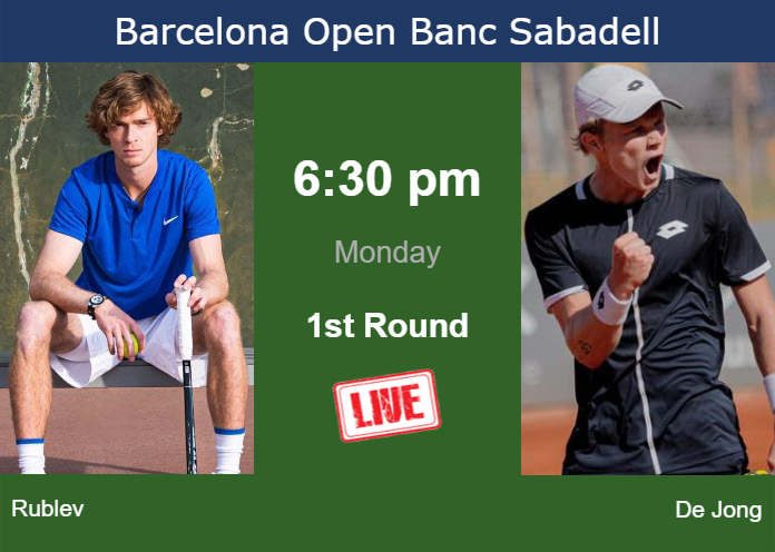 How to watch Rublev vs. De Jong on live streaming in Barcelona on Monday
