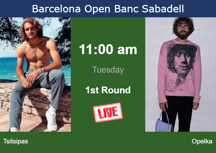 Monday Live Streaming Stefanos Tsitsipas vs Reilly Opelka