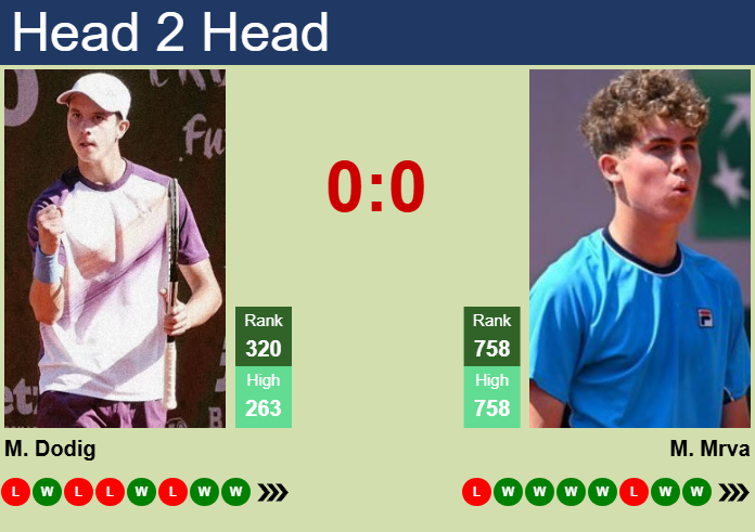 H2H, prediction of Matej Dodig vs Maxim Mrva in Barletta Challenger with odds, preview, pick | 4th April 2025